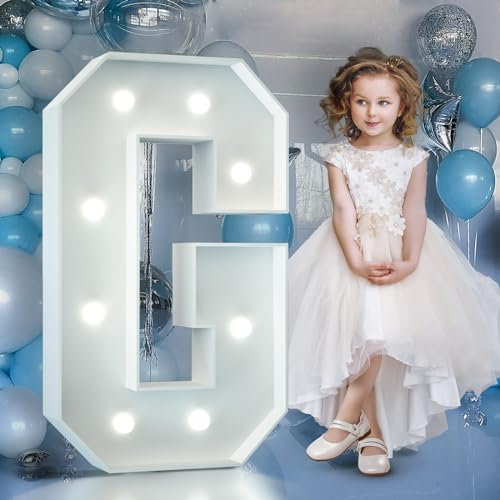3FT Light Up Letters Birthday Decoration: Large Letters G for Party Decorations, Marquee Letters Number for Wedding Graduation Baby Shower Decorations, Mosaic Balloon Arch Stand Pre-cut DIY Foamboard