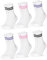 Occulto Damen Retro Tennis Socken 6er Pack (Modell: Serena), Sport Socken Weiß Pink 35-38