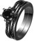 JewelryWe Ring Damen Edelstahl Solitärring: 2in1 Damen-Ring Schwarz Stapelringe mit Rundem Zirkonia Frauen Verlobungsring Ehering Versprechensring Bandring Hochzeit Band mit Gravur Größe 54