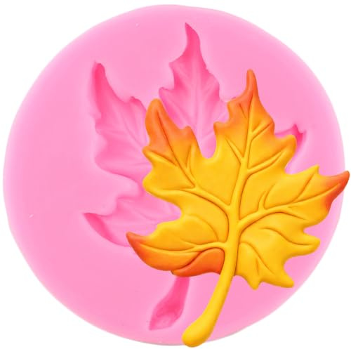 XMOLDNMS Stampo in silicone a forma di foglia d'acero, per decorazione torte, cupcake, caramelle, cioccolato, argilla polimerica, pasta di gomma