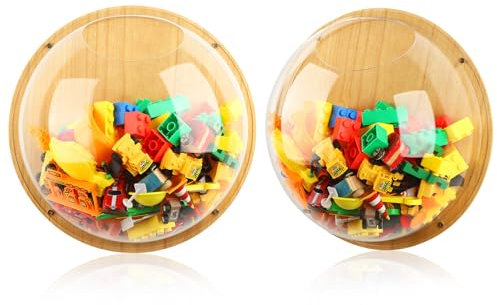Yungyan 2 Pcs Acrylic Toy Dispenser for Wall Mounted Wall Toy Organizer for Kids Hanging Storage Display Acrylic Wall Organizer Clear Storage Bin for Nursery Playroom Cars Trains (Board Style)