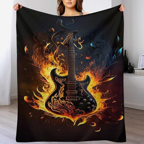 Gitarren Decke Kuscheldecken Couchdecke, Übergroße Warme Super Weiche Decke, Schlafdecke Tagesdecke Flauschige Decke（150×200cm）