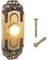 Robusto pulsante per campanello in metallo con finitura in ottone antico, luce LED integrata