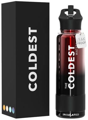 Coldest Insulated Water Bottle with Straw Lid - Stainless Steel Metal Insulated Bottle for Men & Women (Red Nova, 40 oz)