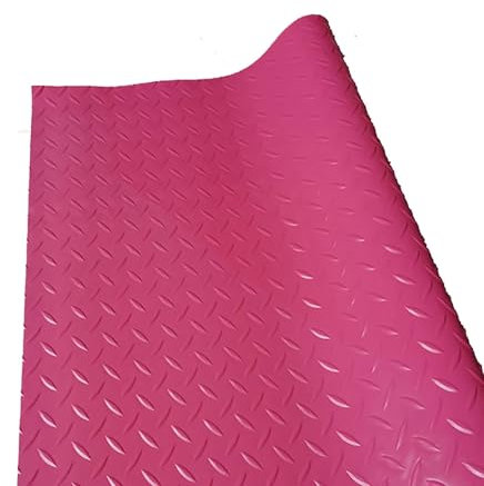 Rubber Flooring Roll Pink 1.5×1m, PVC Garage Flooring Rolls, Cuttable PVC Garage Floor Mat for Garage, Warehouse, Gyms, Trailer, Pickup Truck
