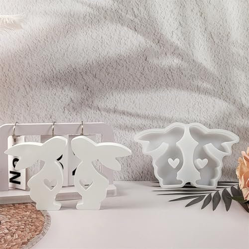 Silikonformen Gießformen Ostern, DIY Hasen Silikonform Ostern, Gießformen Silikon Ostern, Silikonform Ostern Hase, Gipsformen zum Gießen Ostern Hasen, Giessform Silikon für DIY Osterhase Handwerk Deko