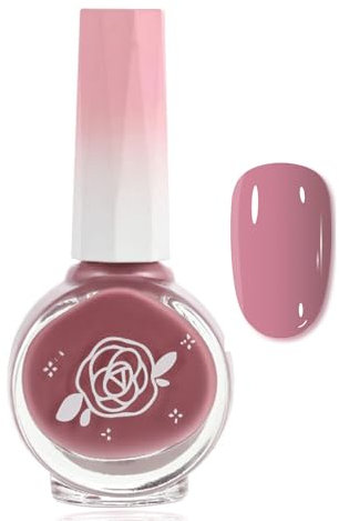 Dark Pink Nail Varnish - Mauve Nail Polish Quick Dry, Long Lasting, Chip Resistant - High Gloss Shine Polish - No UV Lamp Needed - For Women Girls DIY Home Manicure & Nail Art