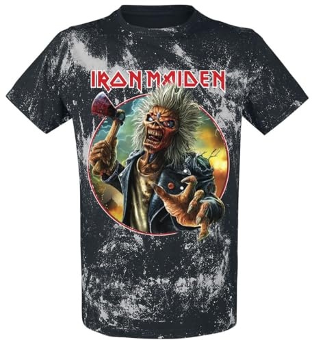 Iron Maiden Axe Eddie Blacksplattered Männer T-Shirt schwarz/grau 4XL