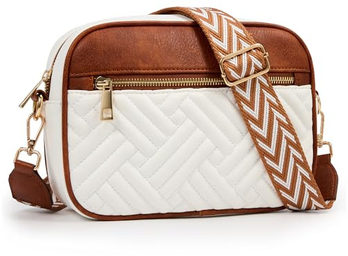 KALIDI Umhängetasche Damen Veganem Leder Crossbody Bag mit Verstellbarer Breitem Schultergurt Handytasche Moderne Schultertasche Klein Damen Tasche Tägliches Arbeiten, Einkaufen, Reisen