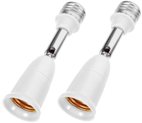 Operitacx 2pcs Adjustable Lamp Holder with Rotation Flexible Light Bulb Extension Socket Adapter for Enhanced Lighting Control Various Applications