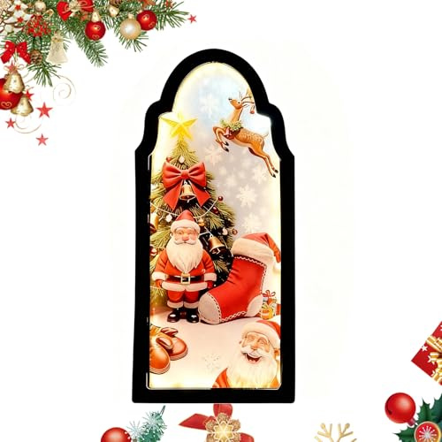 SPERMUOY Weihnacht Hologramm,weihnacht Deko Spiegel Hologramm,Weihnachtsmann Hologramm Spiegel für Weihnacht Dekoration Innen