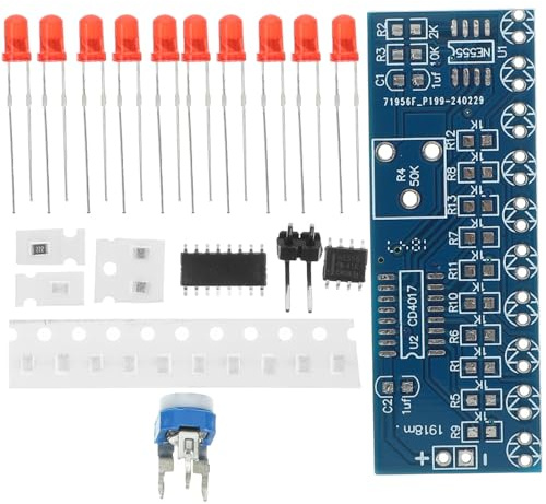 TEHAUX 4 Sätze DIY Elektronik Bausatz Wasserfließendes LED Licht Kit mit Bauteilen Löten Praxis Zubehör für Elektronikliebhaber und Lötanfänger