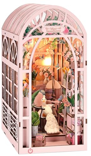 ETKVR Book Nook Kit, DIY 3D Wooden Puzzle Bookend Booknook | Miniature Doullhouse Kit for Bookshelf Decoration, DIY Model Insert Alley Book Nook Kits for Adults