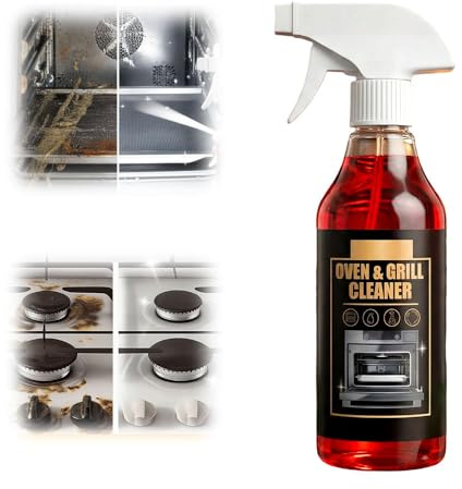 Oven Cleaner, 2026 Upgrade Heavy Duty Oven Cleaner, Powerful Kitchen Grease Remover, Easy Deep Clean for Racks, Grills, BBQ, Air Fryers (1Pcs)