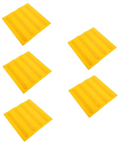 CRAFTHROU PVC Gehwegplatten für Blinde 5 Stück Orange Taktile Fliesen mit Hohlem Streifenmuster Geeignet für Straßen und Gehwege im Außenbereich