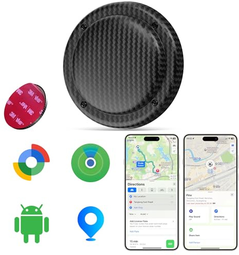 MiLi 3M Klebe-Tracker-Tag, Dual-System (iOS/Android) Bluetooth-Tracker zum Aufkleben, kompatibel mit Apple „Wo ist?“ und Google Mein Gerät Finden App, Finder für Skier, Fahrrad, Roller, Skateboard