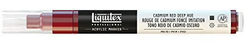 Liquitex 4620311 - Pennarello Acrilico, Rosso (Cadmio - Imitazione Rosso Scuro.), 2 - 4 mm