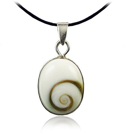 Reflets-de-Bijoux - Oeil de Sainte-Lucie petit, serti d'un tour d'argent 925 - Pendentif ste lucie ovale