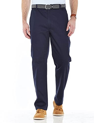 Chums Men's Comfort Fit Elasticated Waist Cotton Chino Trousers Navy 44W / 29L