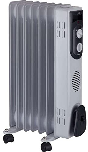 JATA R107 - Radiador de Aceite con 7 Módulos, 1500 W, 3 Potencias de Calor, Termostato Regulable, Ruedas Giratorias
