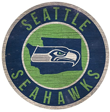 Fan Creations Seattle Seahawks Holzschild, 30,5 cm, rundes Staatsdesign