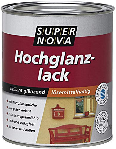 Super Nova Hochglanzlack Lösemittelhaltig Brillant glänzend innen/außen 0,75 L Farbwahl, Farbe (RAL):RAL 6002 Laubgrün