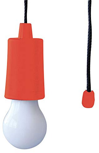 Velamp Retro Ampoule LED portable à piles. Colorée, sans courant mais super lumineuse. Pour maison, camping, jardin. Cordon : 105 cm, rouge.