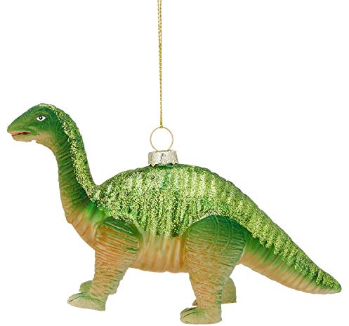 Baumschmuck aus Glas mundgeblasen und handbemalt - Baumhänger - Weihnachtshänger - Christbaumschmuck - Weihnachtsbaumschmuck Farbe Dino