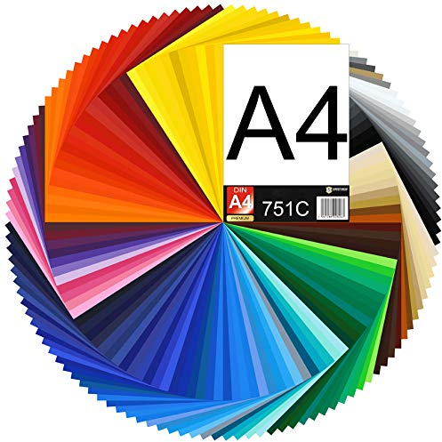 5 x DIN A4 Bogen 29,7x21cm 751C Plotterfolie Folie Vinyl Autofolie Selbstklebend Möbelfolie (010M weiß Matt, 5er Set)