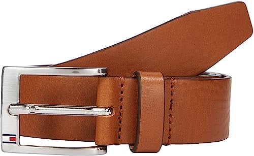 Tommy Hilfiger Herren Gürtel New Aly Belt Ledergürtel, Braun (Dark Tan), 80