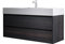 doporro Waschtisch mit Unterschrank 120x48x63cm Badmöbel-Set Dunkelbraun Badezimmerschrank Mineralguss-Waschbecken Wandmontage