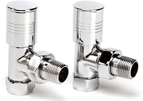 Greened House Durham Angled Chrome Finish Brass Radiator Valve/Towel rail valve 1/2 /15mm