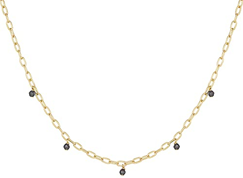 Caï Damen Collier 925/- Sterling Silber 43cm Glänzend Hämatit gelb 274250045-43