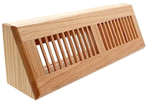 Red Oak Baseboard Floor Register 15 Inch Wooden Baseboard Supply Vent Baseboard Diffuser Pre Finished - 15.6 x 4.6 x 3.6 Inch