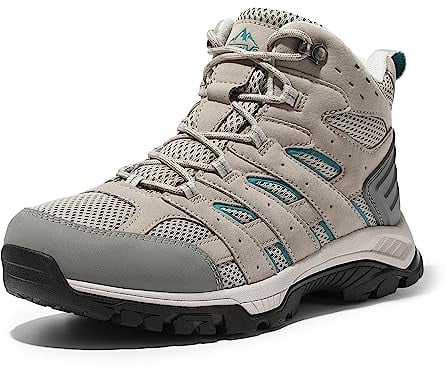 NORTIV 8 Donna Stivali da Escursionismo Scarpe Outdoor Sportive Mid Trekking Shoe Mountain Trainer Backpacking Scarponi Alpinismo Leggeri,Size 39,Grigio Chiaro,SNHB2212W
