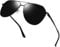 Joopin Polarised Sunglasses Mens Womens, UV Protection Metal Frame Aviation Sunglasses Mens Women Military Sun Shades for Driving (Black)