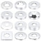 2 pcs 25 mm (3/4 Inch) Tap Rosette Stainless Steel Chrome-Plated Pipe Cover, Tap Rosette Cover for Showers, Taps, Radiators etc. (Silver, 60 x 20)