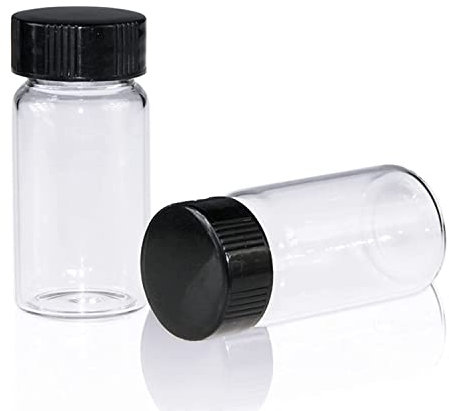 ALWSCI 100 Stücke Glasfläschchen 10ml Probe Klarglas Fläschchen mit Schraubverschluss, Probenahme Glasflaschen mit PE Liner, Probe Container Labor Fläschchen Flasche Flüssigkeit Öl Flasche 22x52mm