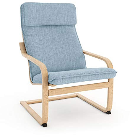 Vinylla Sesselersatzbezug hergestellt für IKEA POANG Stuhl (Kissen-Design 1, Polyester - Hellcyan)