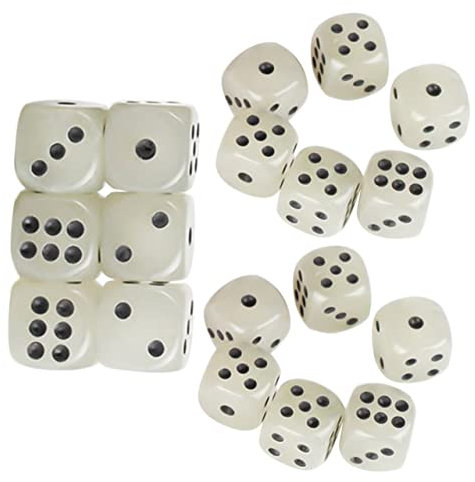 CIYODO 18stücke Leuchtende Acryl Würfel Für Brettspiele Und Mathematikunterricht The-Dark Spielwürfel Für Partys Und Tischspiele