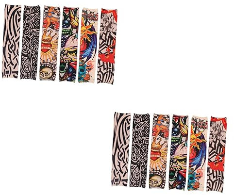 FRCOLOR 12 Pcs Manches D'Halloween De Crâne Manches De Bras Pour Hommes Pour S'Entraîner Faux Couvrir Les Manches Faux Manches Faux À