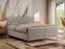 MKS MEBLE Boxspringbett 200x200, Bett 200x200 mit Matratze H4, Boxspringbett 200x200 mit Bettkasten und Topper, Polsterbett 200x200 Füße - GRIMALDI - 200x200 - Beige Struktur - H4