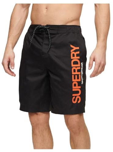 Superdry Herren Sportswear Boardshorts aus recyceltem Material Schwarz XL