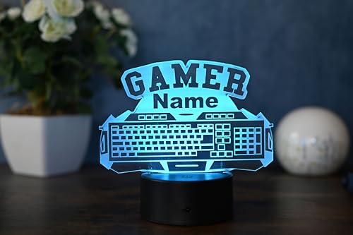 Optechvisual Personalisierte PC gaming lampe, LED Dekoration für zocker, als gaming room pc deko, gamer room Decoration