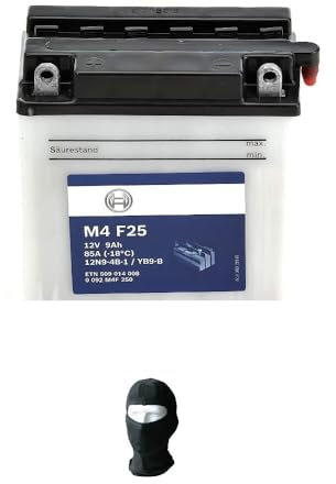 COMPATIBILE CON PIAGGIO Ape MIX/TOP/VPC/VPL/VF (C8000) 50 2014 A 2017 BATTERIA YB9-B 12 VOLT 9 AH BATTERIE 9 AMPERE MOTO SCOOTER M4F250 COMPLETA GIA' PRONTA 136X76X134MM