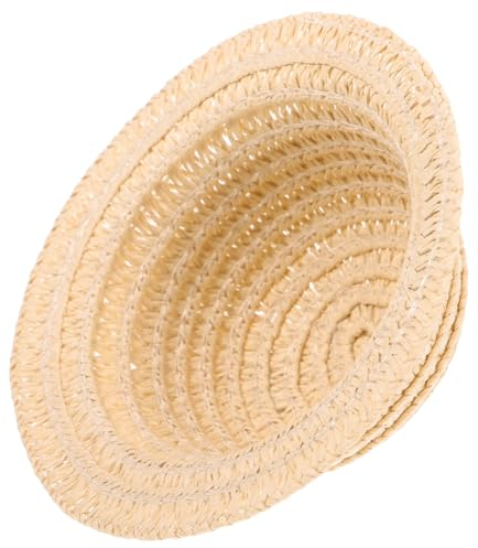 NUOBESTY 10cm Miniatur Strohhut für Puppen – DIY Mini-Hüte zum Basteln & Dekorieren – Puppenhut für Spielzeugzimmer, Baby-Requisite, Modellbau & Mini Zylinderhut Dekoration