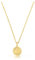 Made by Nami Kette Damen Silber oder Gold mit rundem Anhänger Lotus Blume 40 + 5 cm Länge Wasserfest Geschenke für Frauen (Gold)