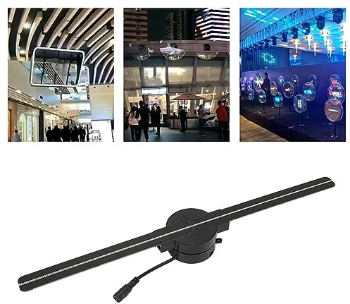Ventilatore con Ologramma 3D, Proiettore 3D WiFi 2000x224 da 16,5 Pollici con 224 Perline Luminose a LED, Lucernario a Soffitto a LED Olografico, per Display Pubblicitario di
