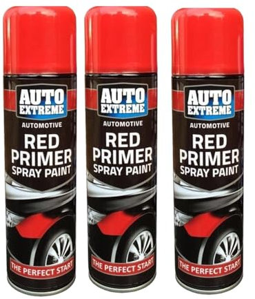 PEBBLE HUG All Purpose Spray Paint, Red Primer Aerosol Paint, Ideal and Perfect Finish for Cars, Bikes, Vans, Metal and Wood, Quick Drying, 250ml (3 Pcs)