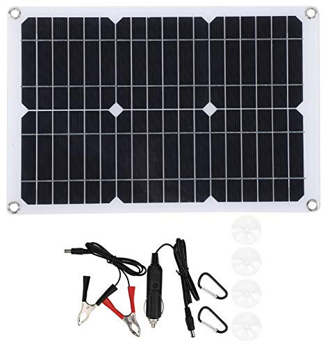 Topyond 20W 18V Monocrystalline Silicon Solar Panel Charger, Module Outdoor Emergency Charger for Outdoor Phone and Car Battery